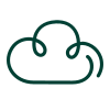 Line drawing of a cloud with a headphone on top