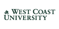 West Coast University logo in teal and black