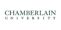 Chamberlain University logo with green and black text