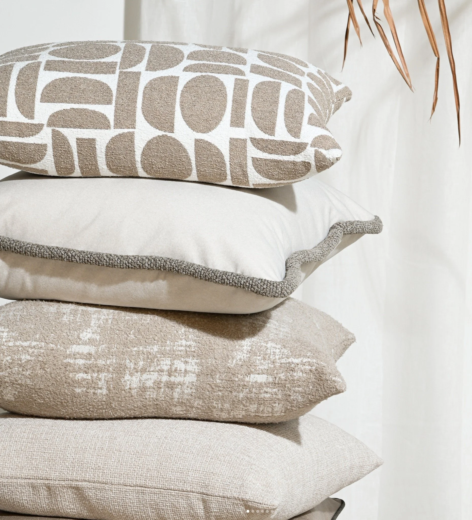 The natural tones of Dune cushions blend tactile textures that soothe the senses &ndash; elegant tweed and leather complement relaxed mohair and cord. Visit our showroom to explore the full collection. 

Design TROVE
1390 High Street, Malvern East, V