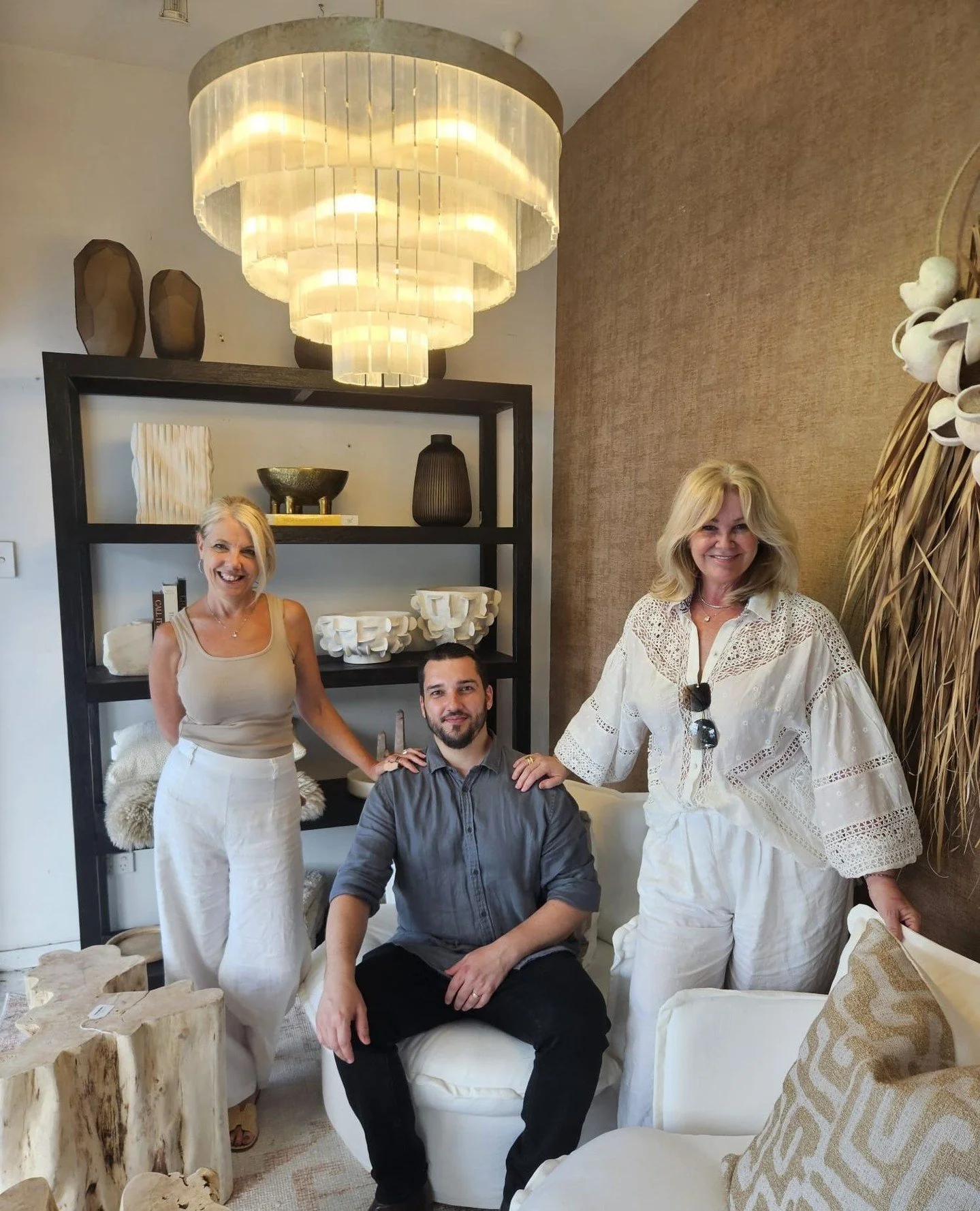 Great to catch up with Kristin and Mandy at Bungalow Interiors. Our QLD Sales Consultant Donovan recently visited the Runaway Bay store on the Gold Coast to present our newest collections and enjoy a hands-on demonstration of Wisteria&rsquo;s new Oxf