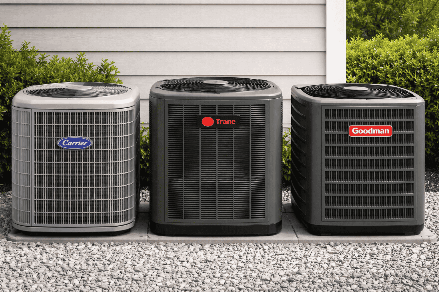 Carrier, Trane and Goodman condenser AC units