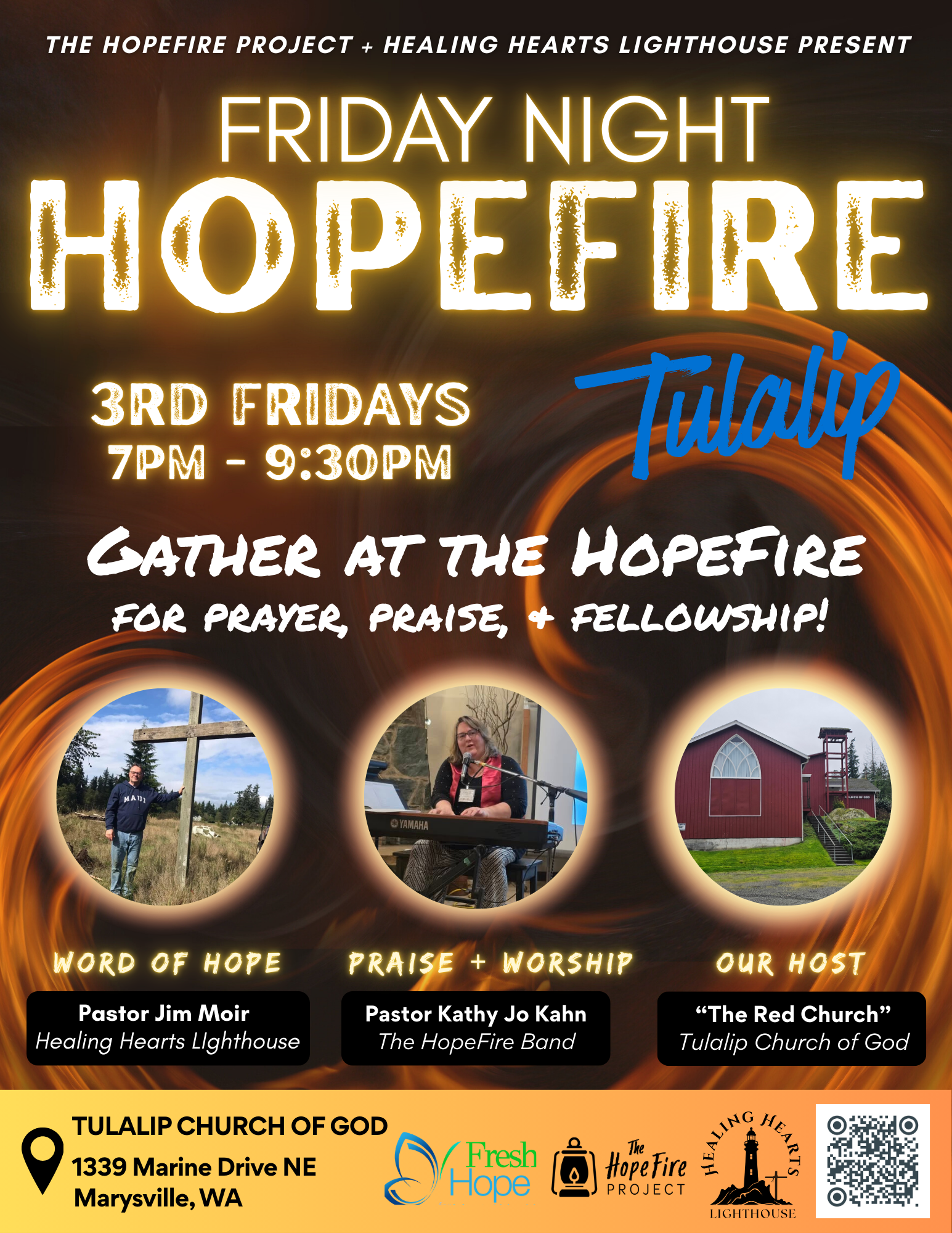 Flyer for Friday Night HopeFire on February 20