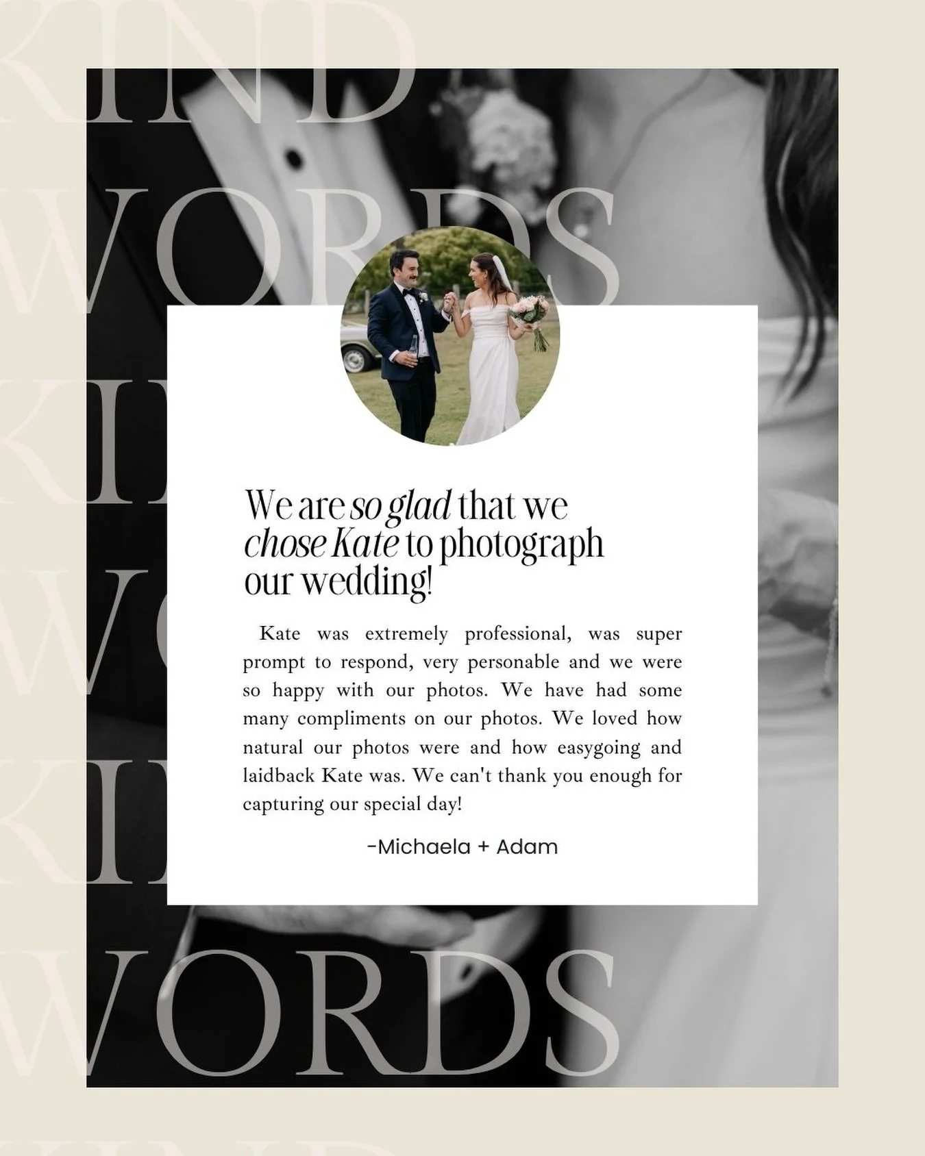 A little love from Michaela + Adam xx