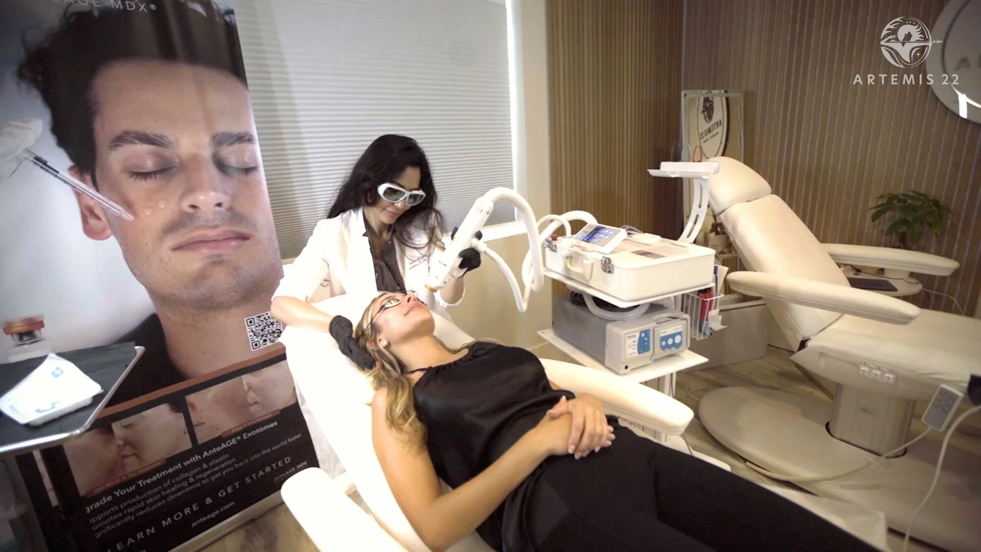 Clean, professional medical spa treatment room with neutral tones at Artemis22 in Middleton