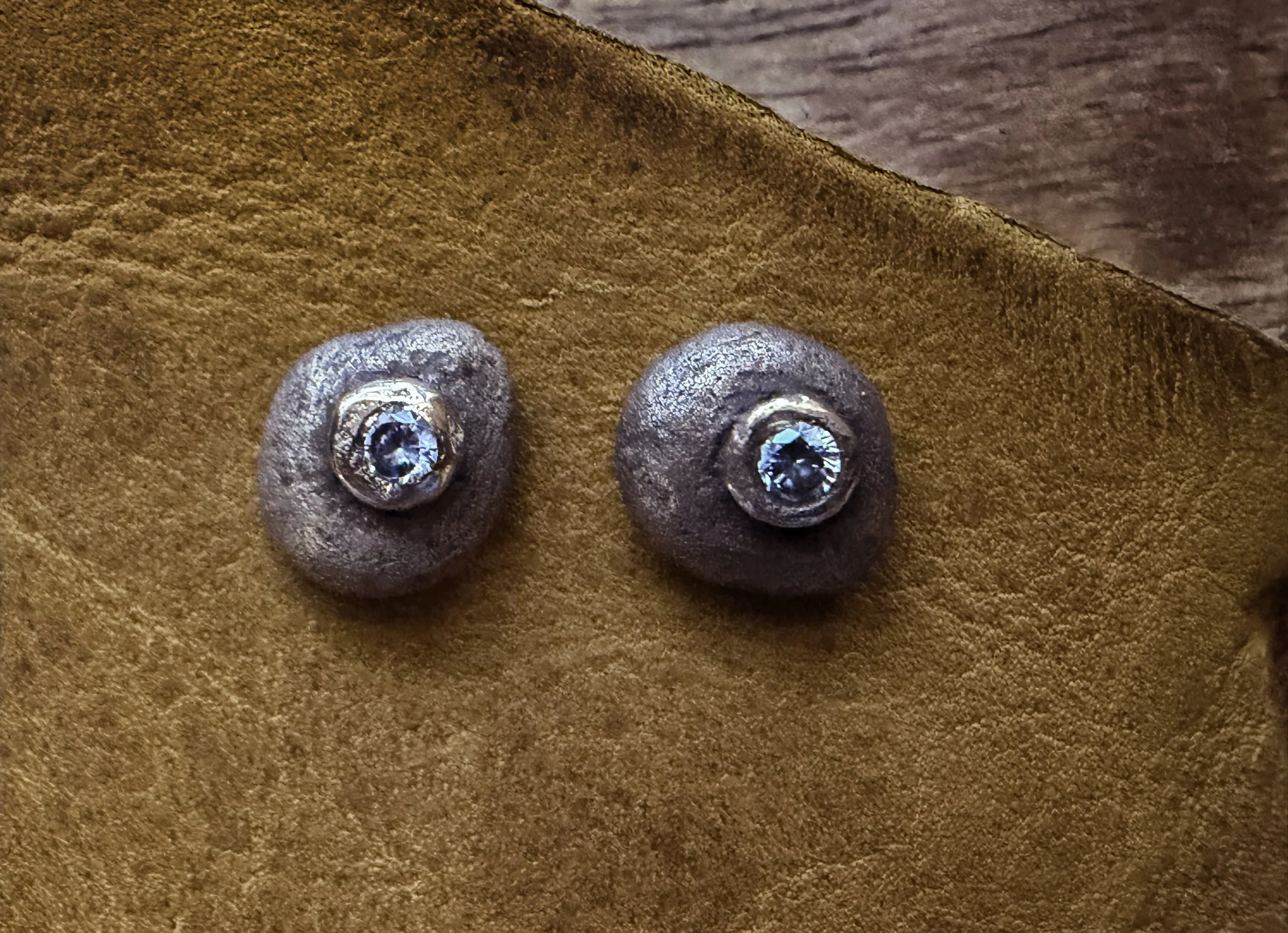 river-rock-stud-earrings-round-small-bronze-gemstone-white-overhead-birdley-studio.jpg