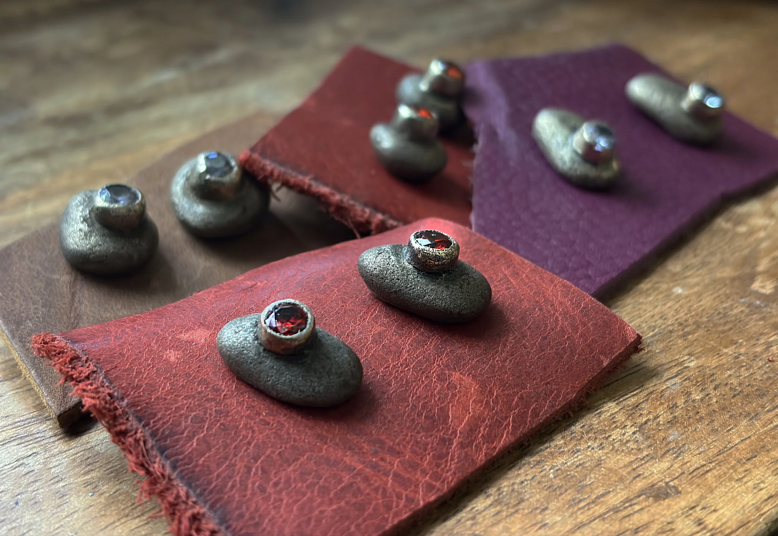 river-rock-stud-earring-oval-round-red-gemstone-birdley-studio.jpg