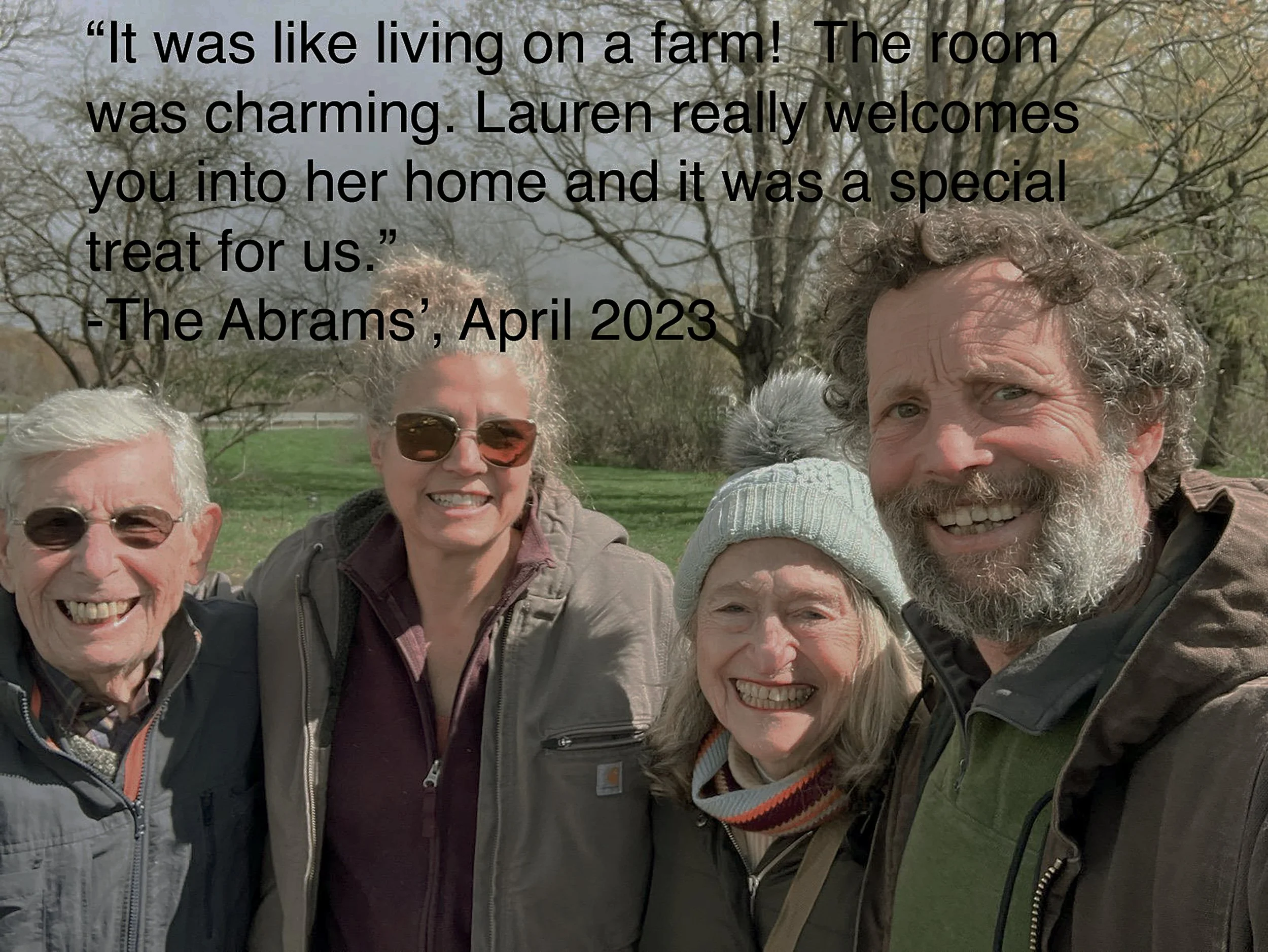 Very first guests, from New York City.