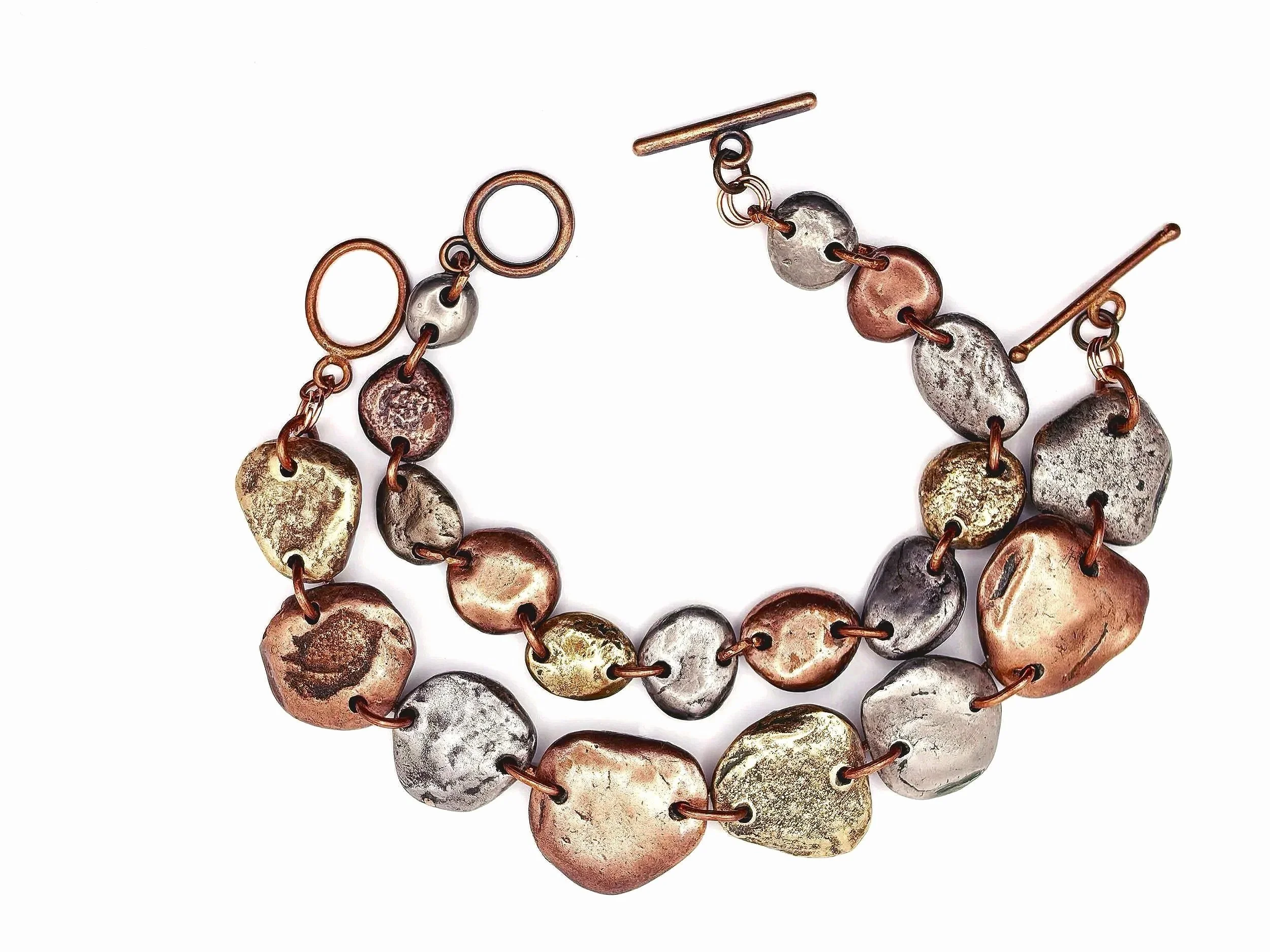tricolor-river-stone-round-bracelet-pair-copper-bronze-birdley-studio.jpg