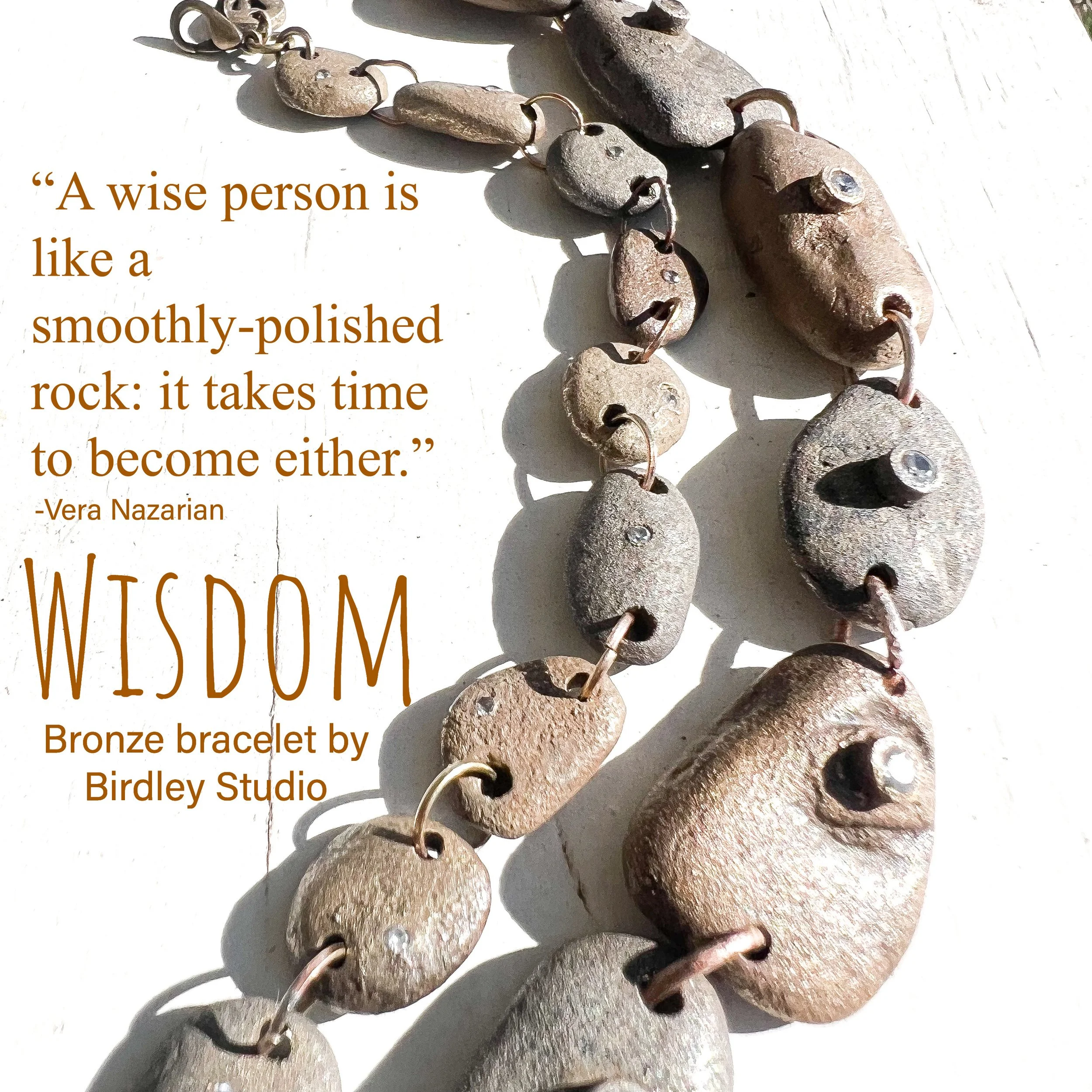 Birdley studio wisdom bracelet river rocks solid bronze.jpeg