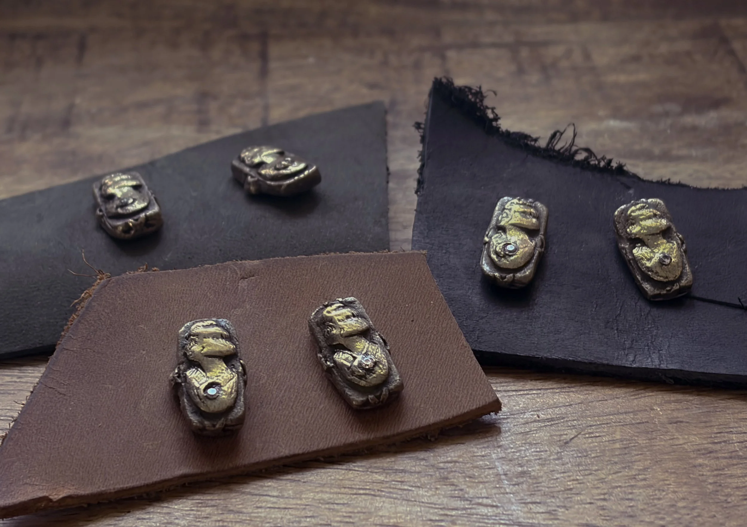 cameo-stud-earrings-bronze-gemstone-display-birdley-studio.jpg