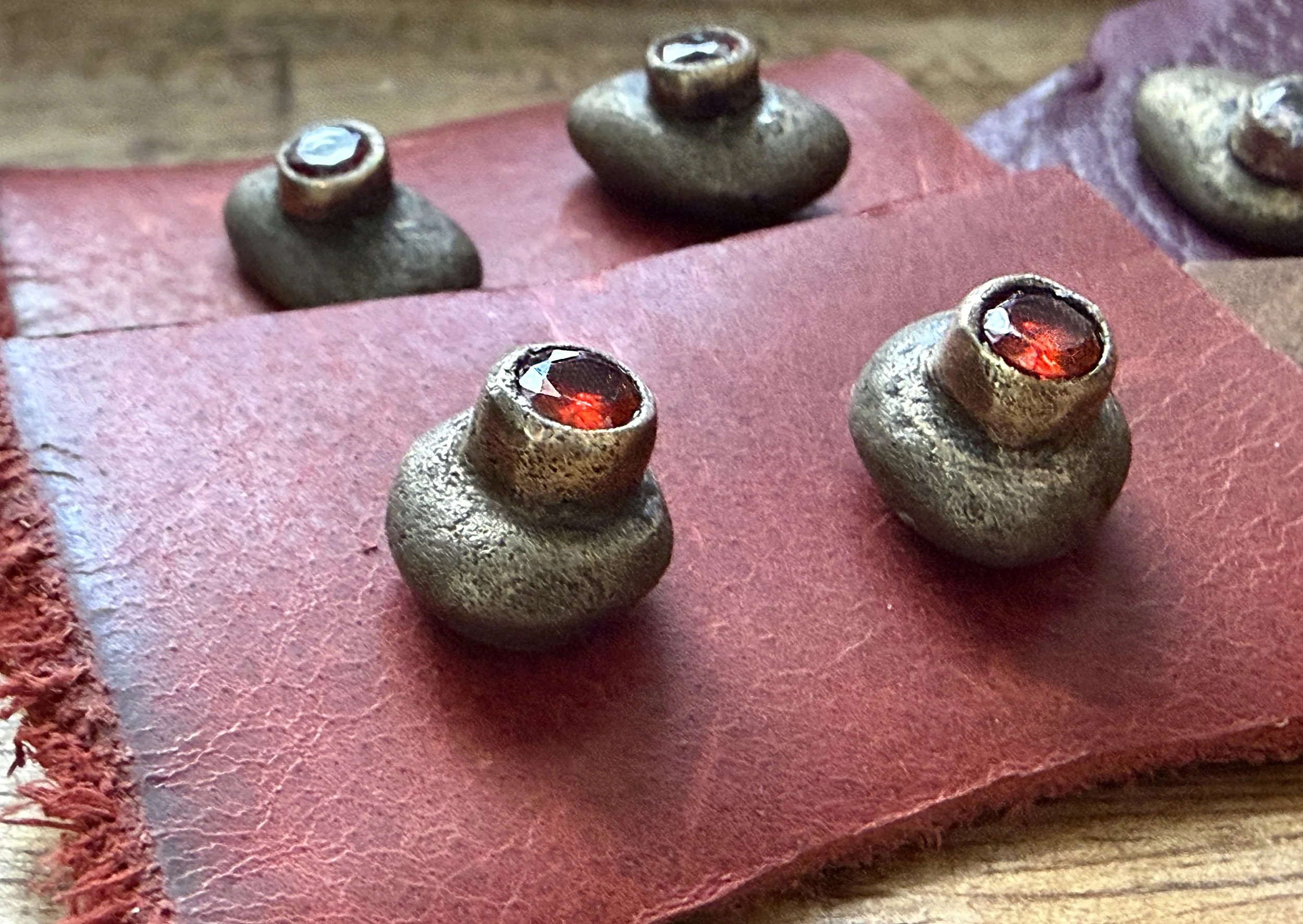 river-rock-round-stud-earring-bronze-red-round-gem-birdley-studio.jpg