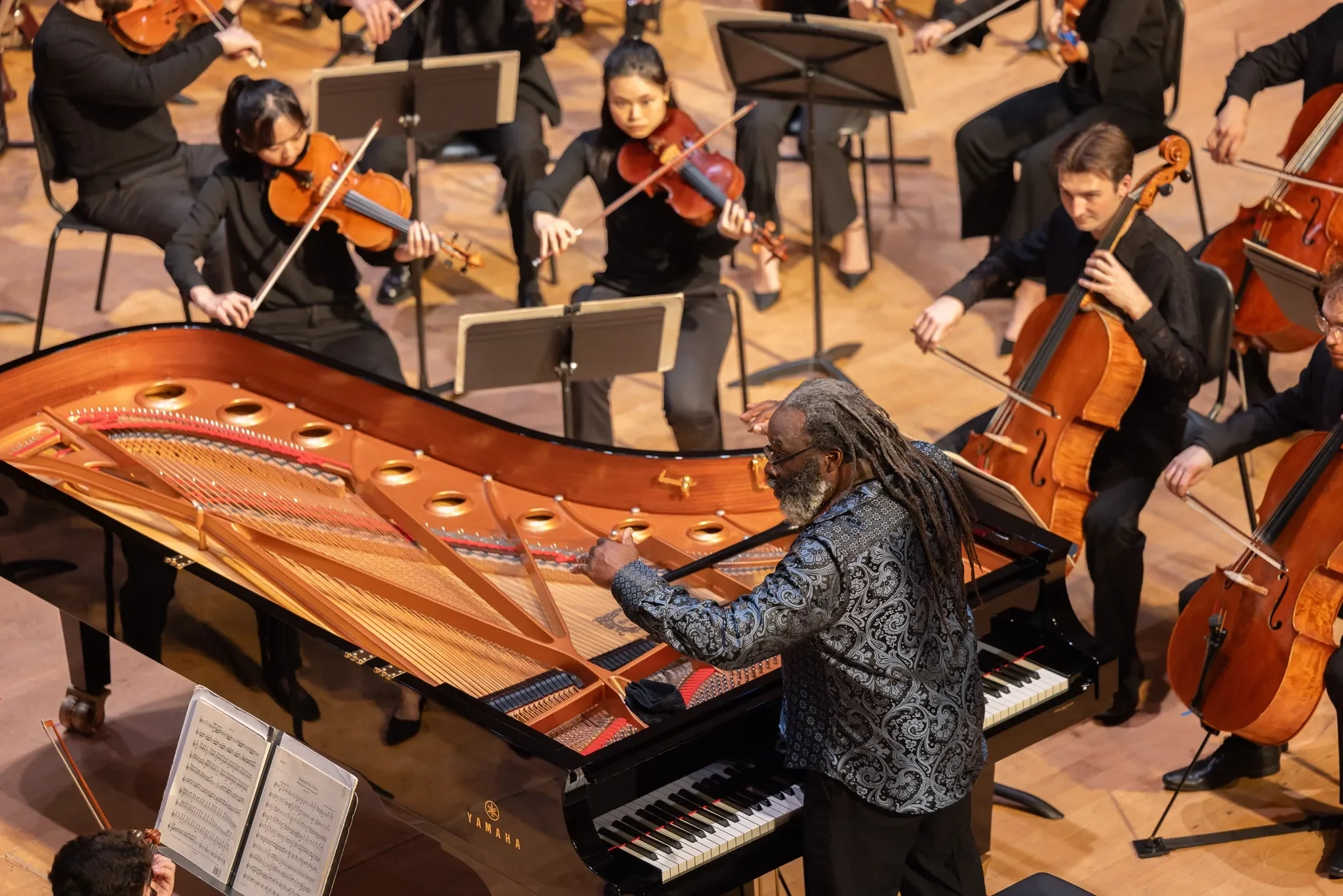 Peter Walsh Cello playing with SFCM Orchestra. Awadagin Pratt Conducting Beethoven Piano Concerto in C minor