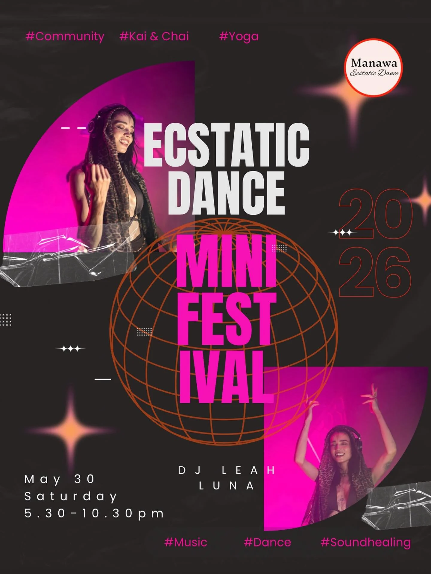 ✨ MANAWA ECSTATIC DANCE &bull; 30 MAY ✨ 📍 Dust Palace

Join us for a powerful evening of movement, music, and connection. Featuring DJ Leah Luna and a deep, immersive ecstatic dance journey through melodic beats, tribal rhythms, and uplifting electr