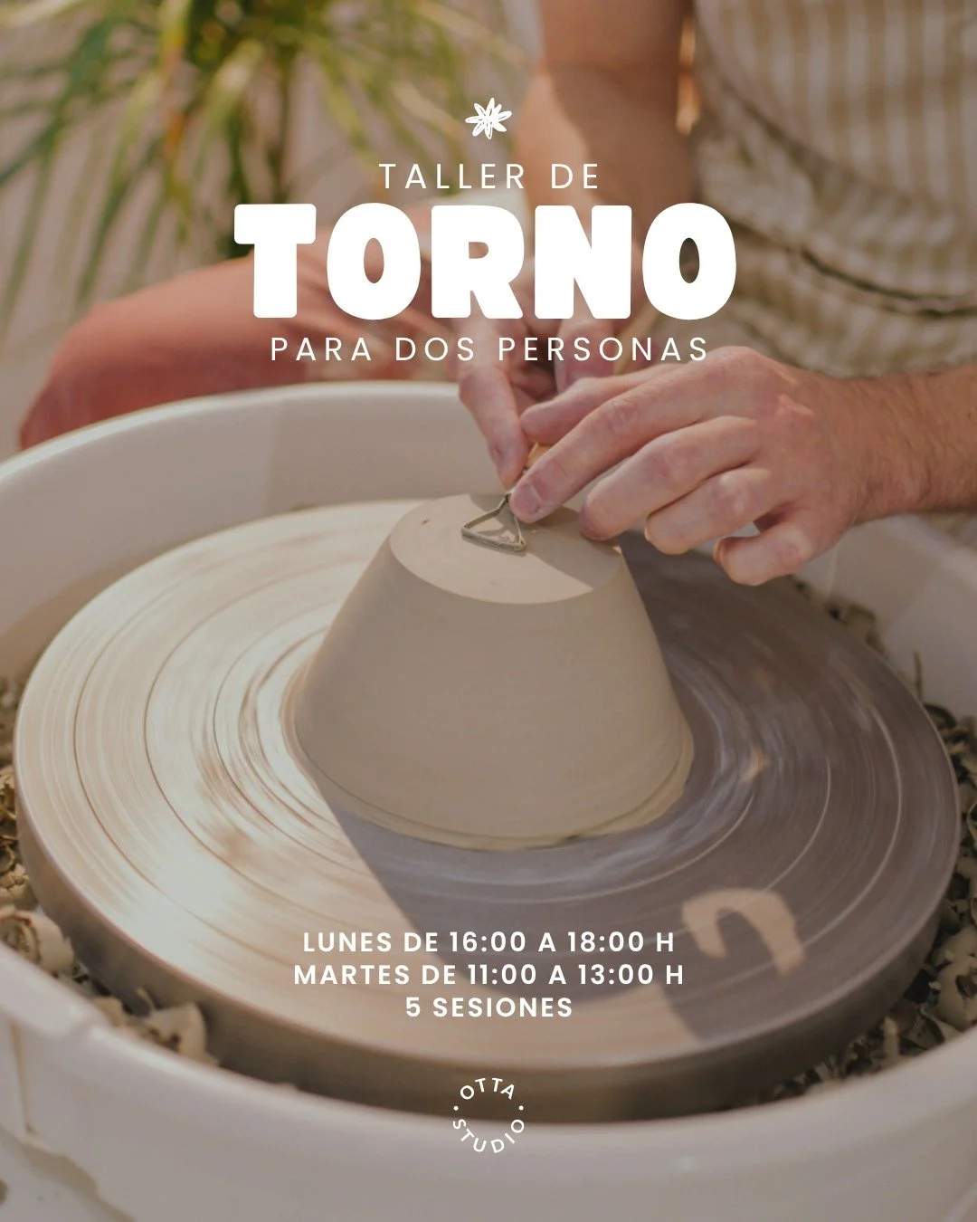 El taller de torno m&aacute;s personalizado que van a encontrar 🍶✨

Grupos de m&aacute;ximo 2 personas, 5 sesiones y atenci&oacute;n exclusiva para que aprendan de verdad. Sin prisas, sin agobios, a su ritmo.

Durante el taller trabajar&aacute;n tod
