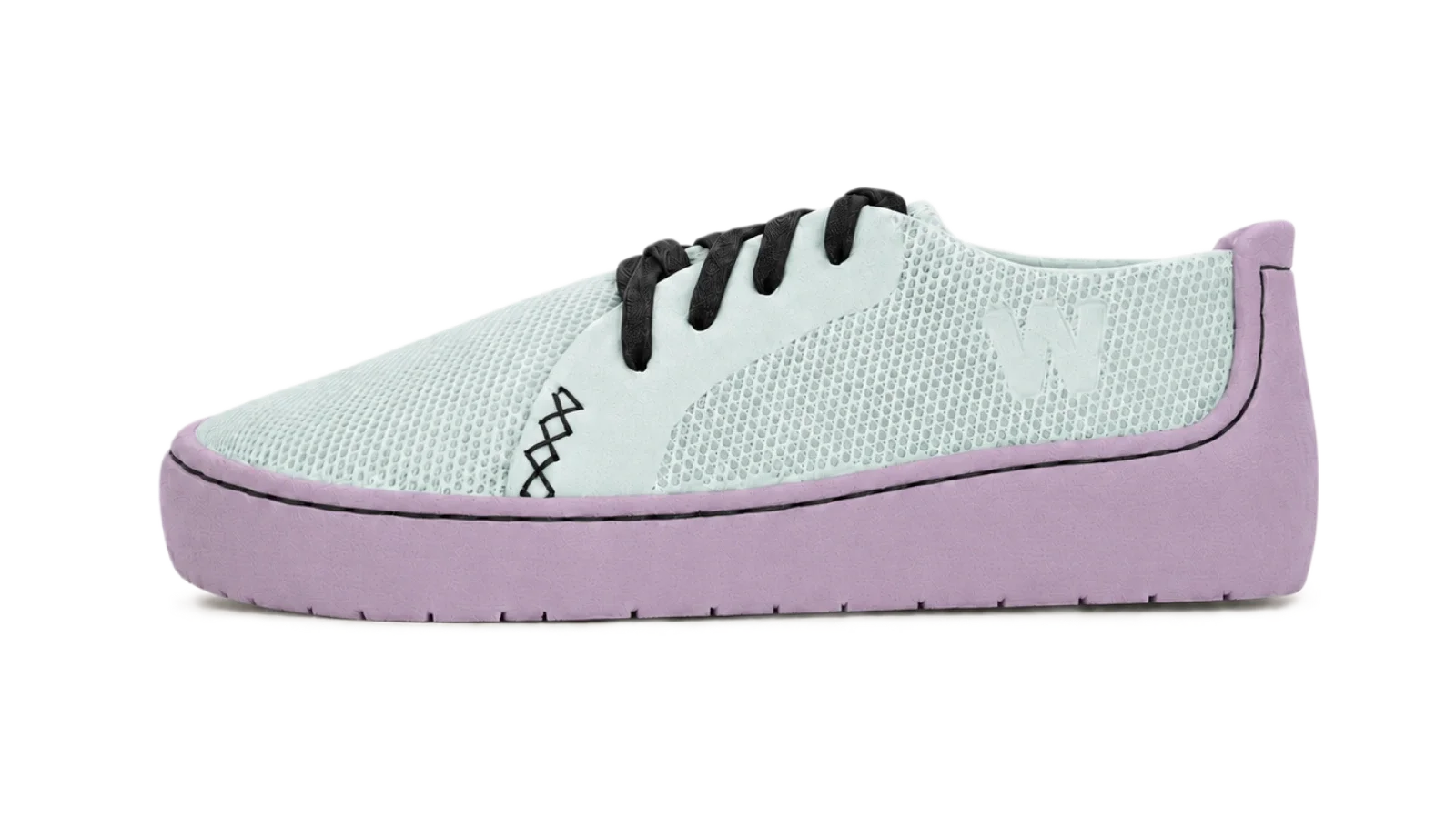 METIS modular 3D printed sneaker in mint and lavender — customisable on-demand footwear production for retailers and brands in the EU