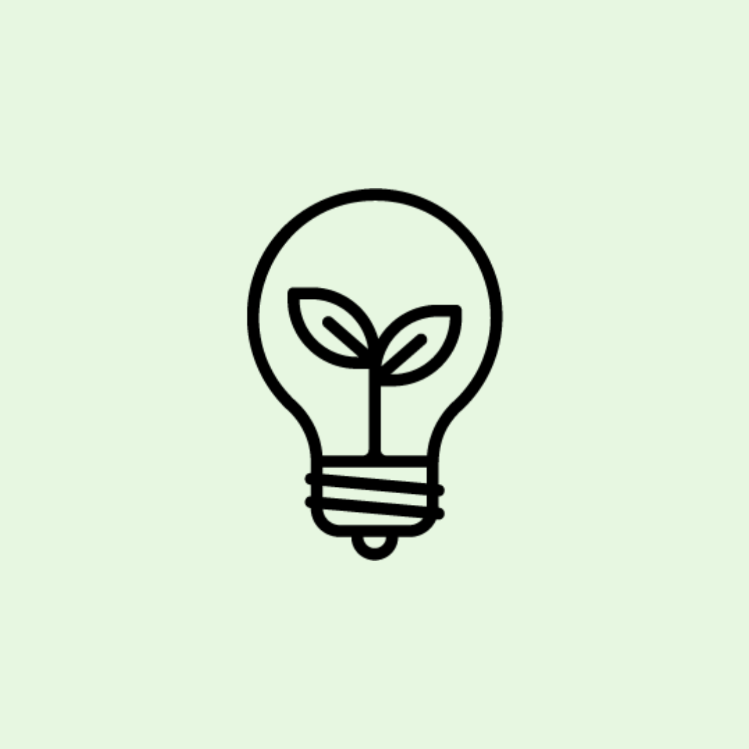Green lamp icon symbolising ethically sourced materials in 3D Printing