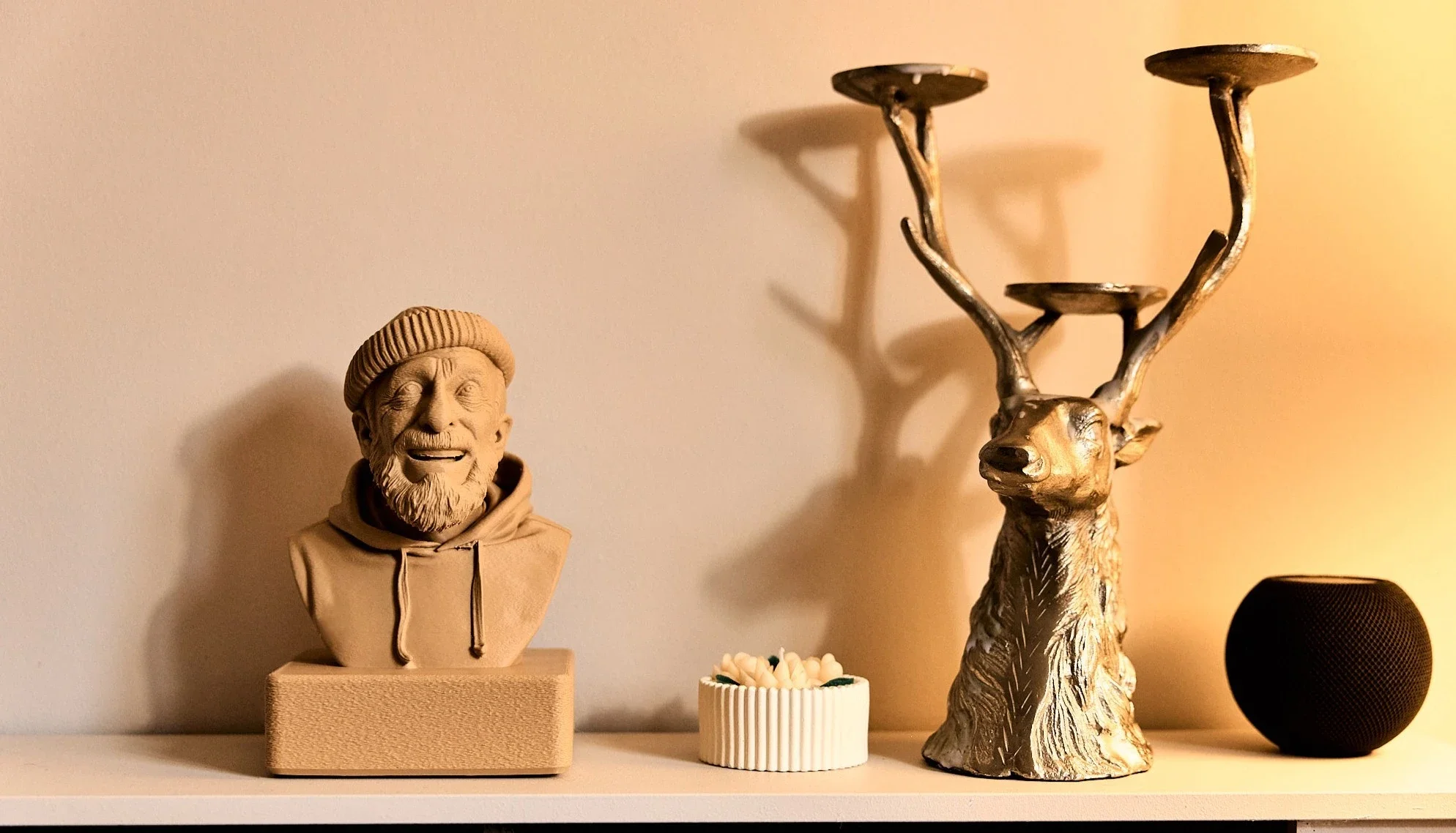 A customised 3D-printed bust in a modern interior setting, illustrating how companies can launch niche physical products and test markets without holding physical inventory using WAZP’s digital supply chain solutions.
