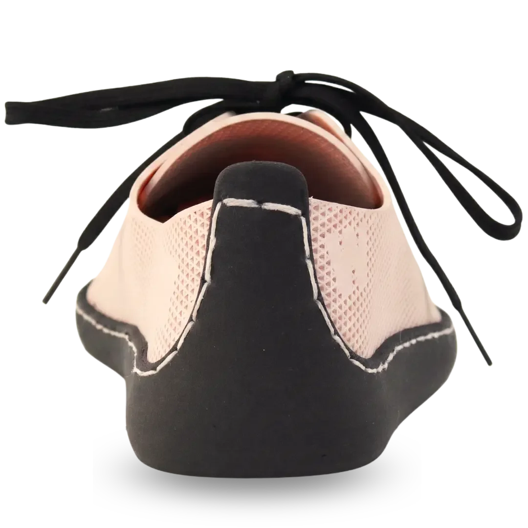 Heel detail showing the proprietary glue-free assembly. This construction makes the METIS shoe fully recyclable, offering a genuine circular economy solution for the footwear industry