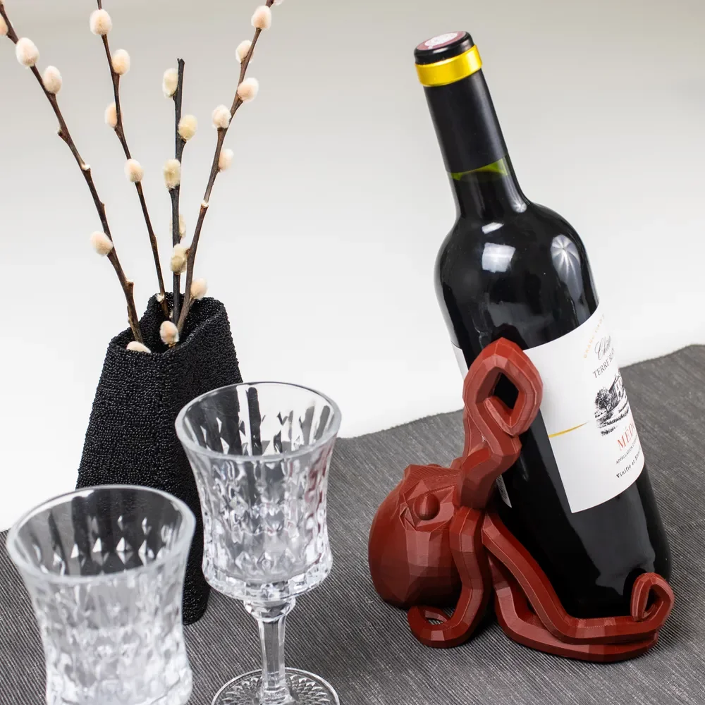 3D Printed Octopus Wine Bottle Holder in the Dining Category for dropshippers, print on demand businesses, e-commerce stores to sell in Ireland, UK and EU.