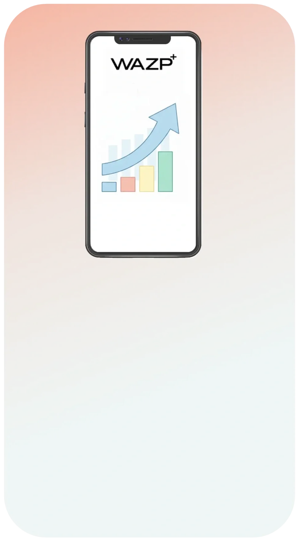 Smartphone showing WAZP growth analytics for 3D printing production and fulfilment services