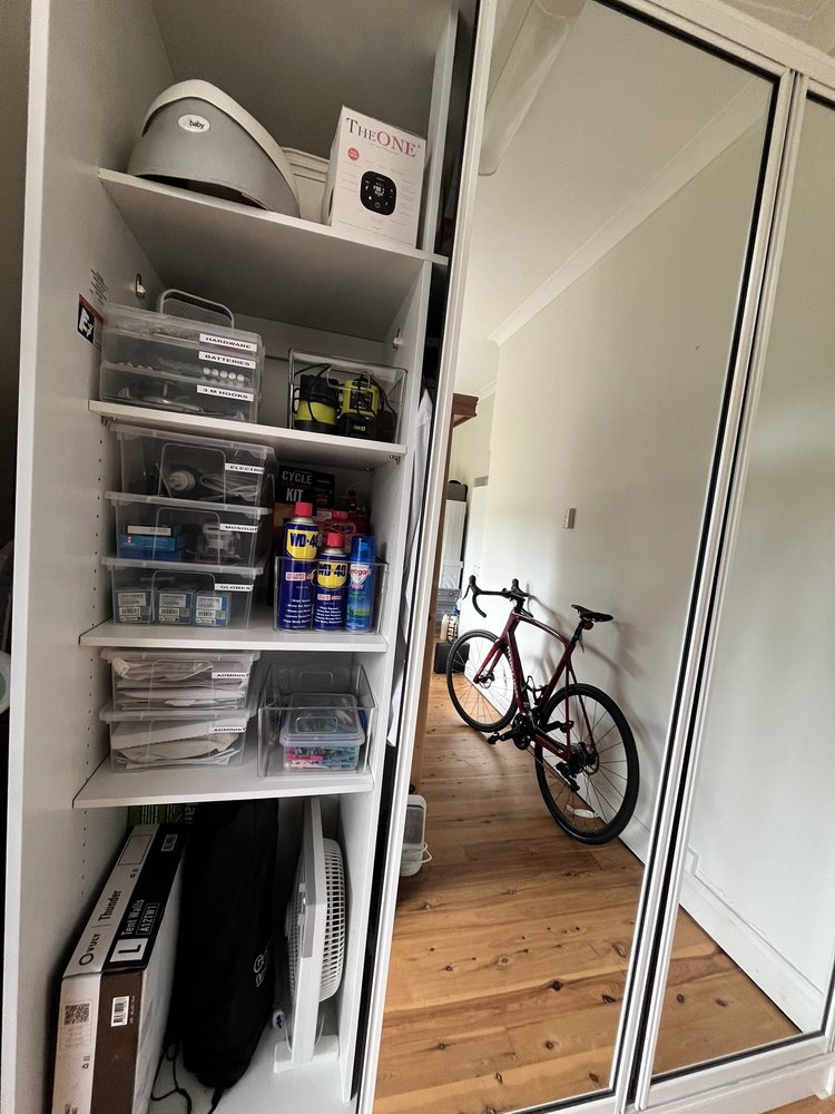 Organised utility closet after