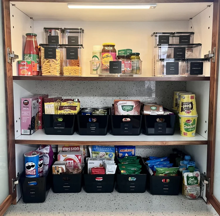 Organised pantry after
