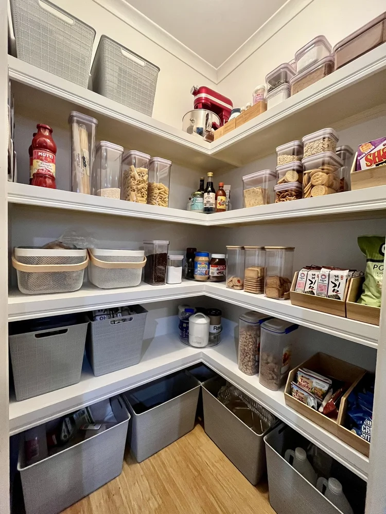 Organised pantry after