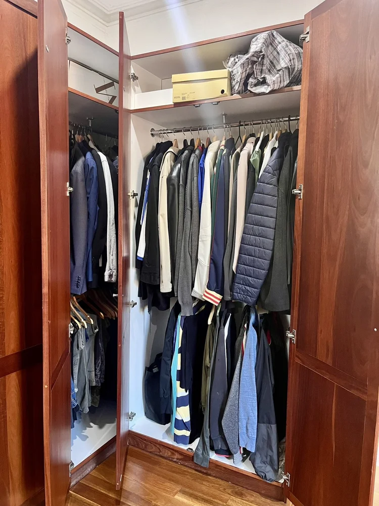 Male wardrobe before