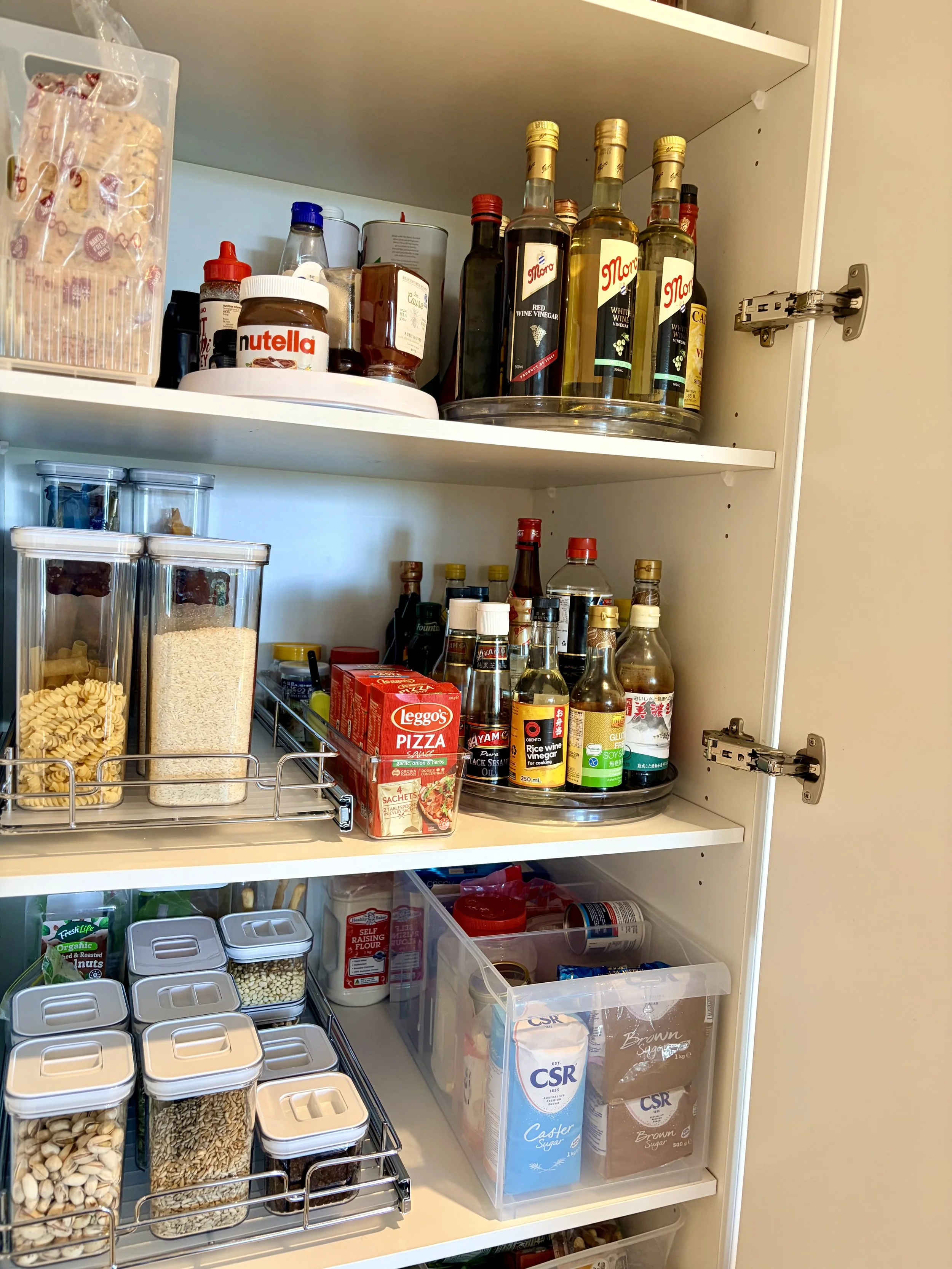 Organised pantry after