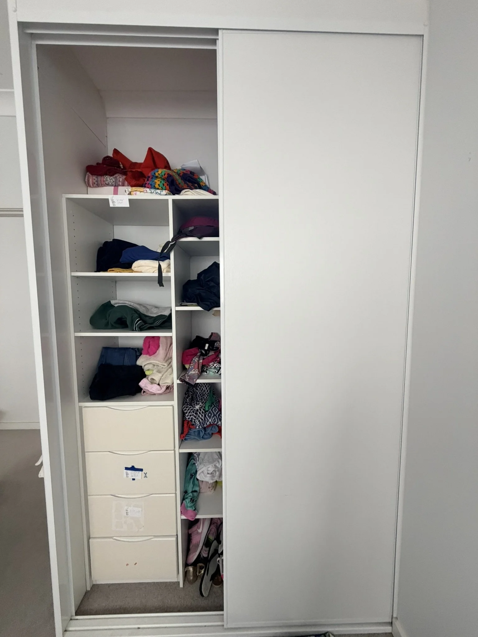Girls wardrobe before