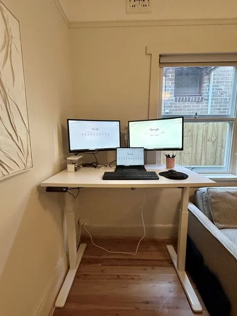 Organised office desk after