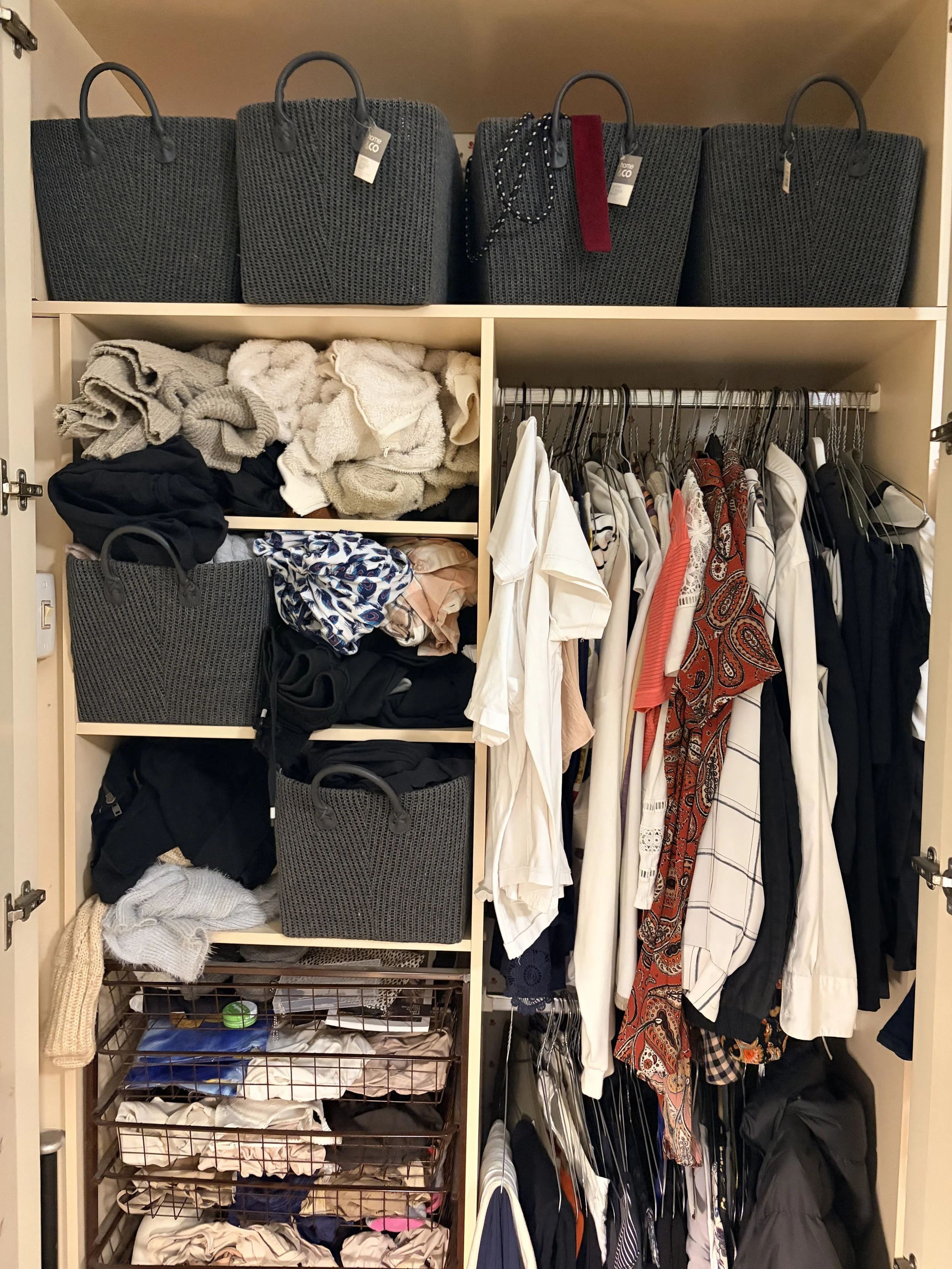 Womens wardrobe before