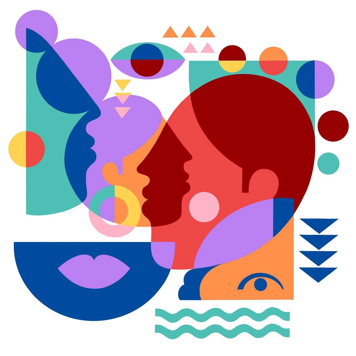 The artwork from @encounterssff i did a few years ago. Inspired by screen printing, I love playing with colour overlays. 
.
.
.
.
.
#zoepower #bristolartist #figurativeillustration #screenprint #branding #brandingillustration #encounters #connection 