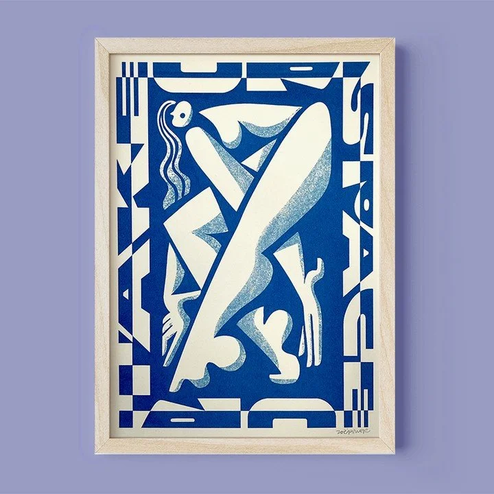 'TAKE UP SPACE'
I've been working hard making fresh, affordable Risograph prints  for Christmas.  Made in Bristol on  recycled paper, with unique texture and gorgeous colours, they will certainly add a little 'je ne sais quoi' to your home. https://o
