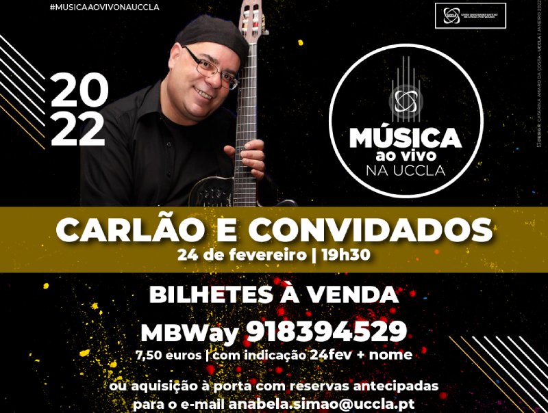 Música ao vivo na UCCLA arranca com sons angolanos, de Carlão e Convidados