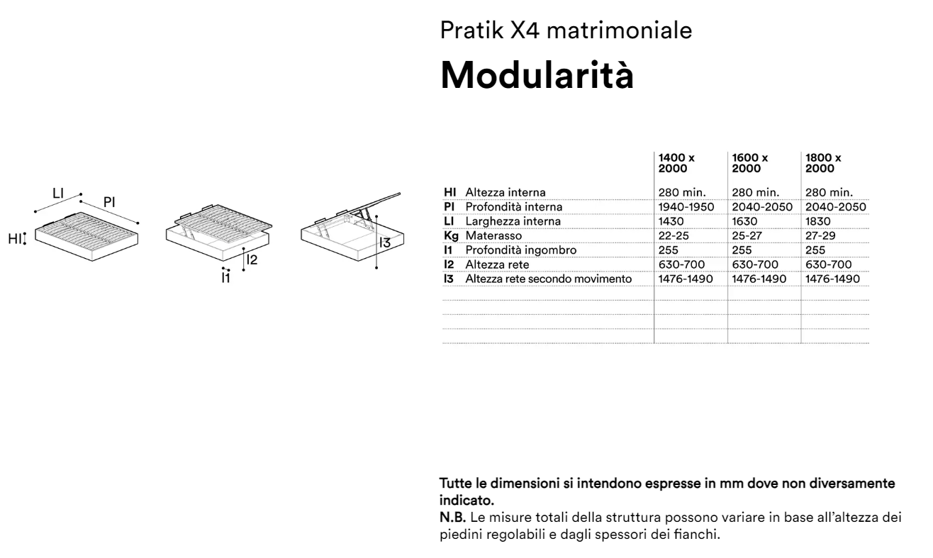 Pratìk X4 matrimoniale