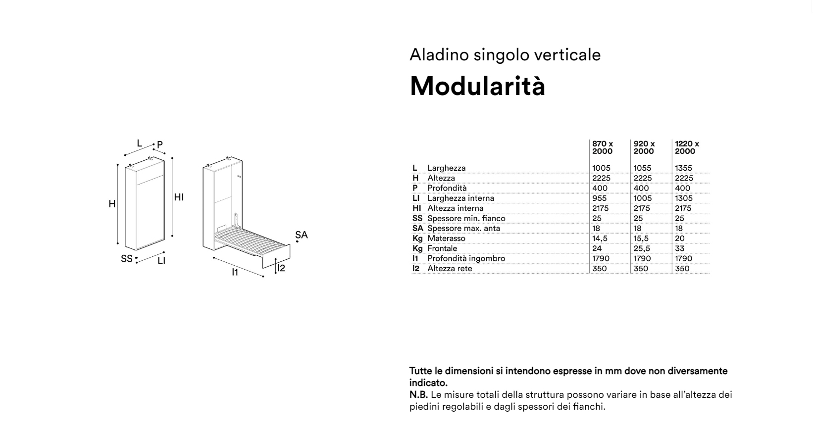 Aladino singolo verticale