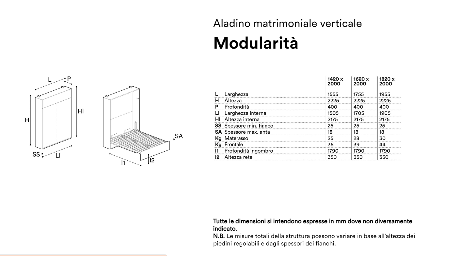 
Aladino matrimoniale verticale