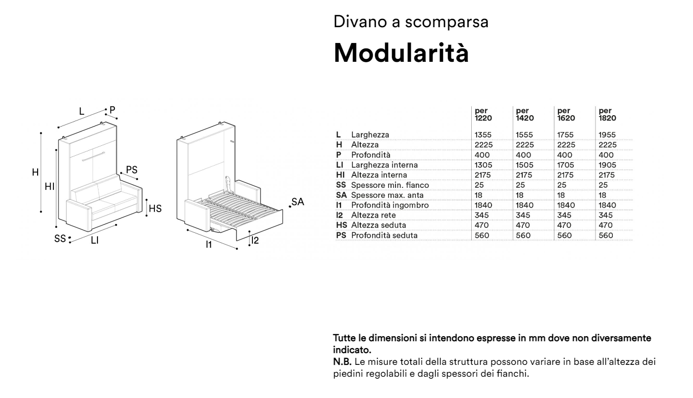 Divano a scomparsa