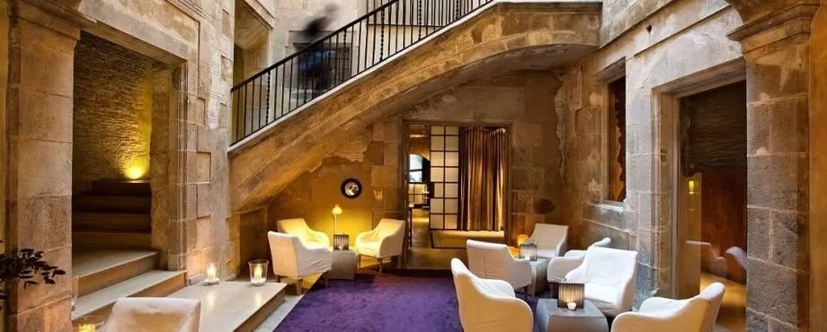 Romantic interior of Hotel Neri, a luxury boutique hotel for couples in Barcelona, Spain