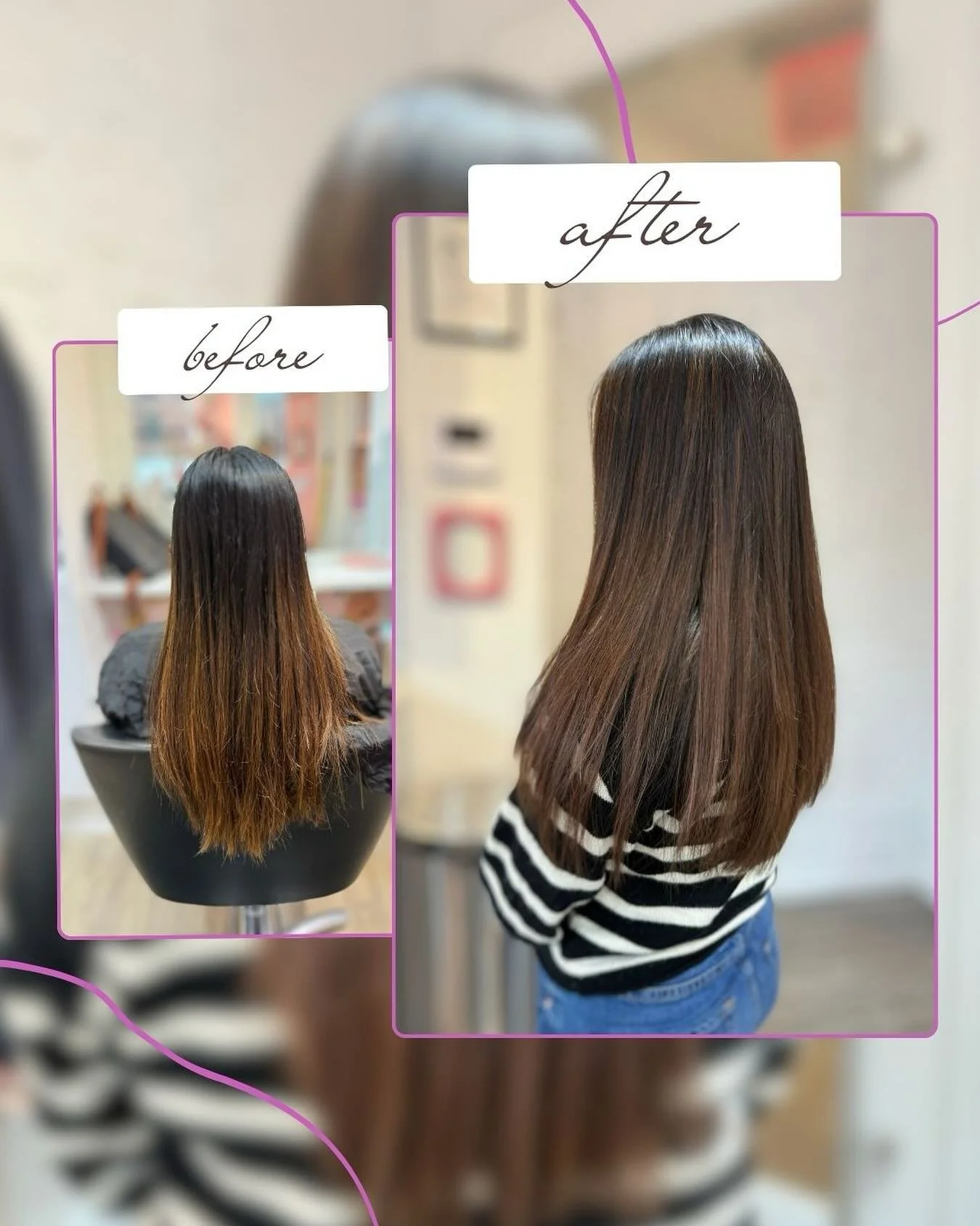 Brunette, but make it dimensional 🤎
This isn&rsquo;t just color &mdash; it&rsquo;s a mood refresh.
A soft balayage adds depth, shine, and a natural glow to dark hair.

Touch-ups aren&rsquo;t about drastic change &mdash;
they&rsquo;re about care, col