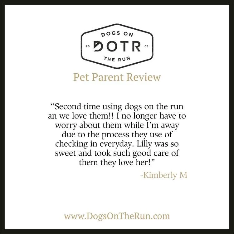 Thank you to Kimberly for trusting us for the second time and for the kind words about Lilly. Our daily check-in process ensures you are never left guessing how your pets are doing. We are so happy we could provide that peace of mind for you.

Book y