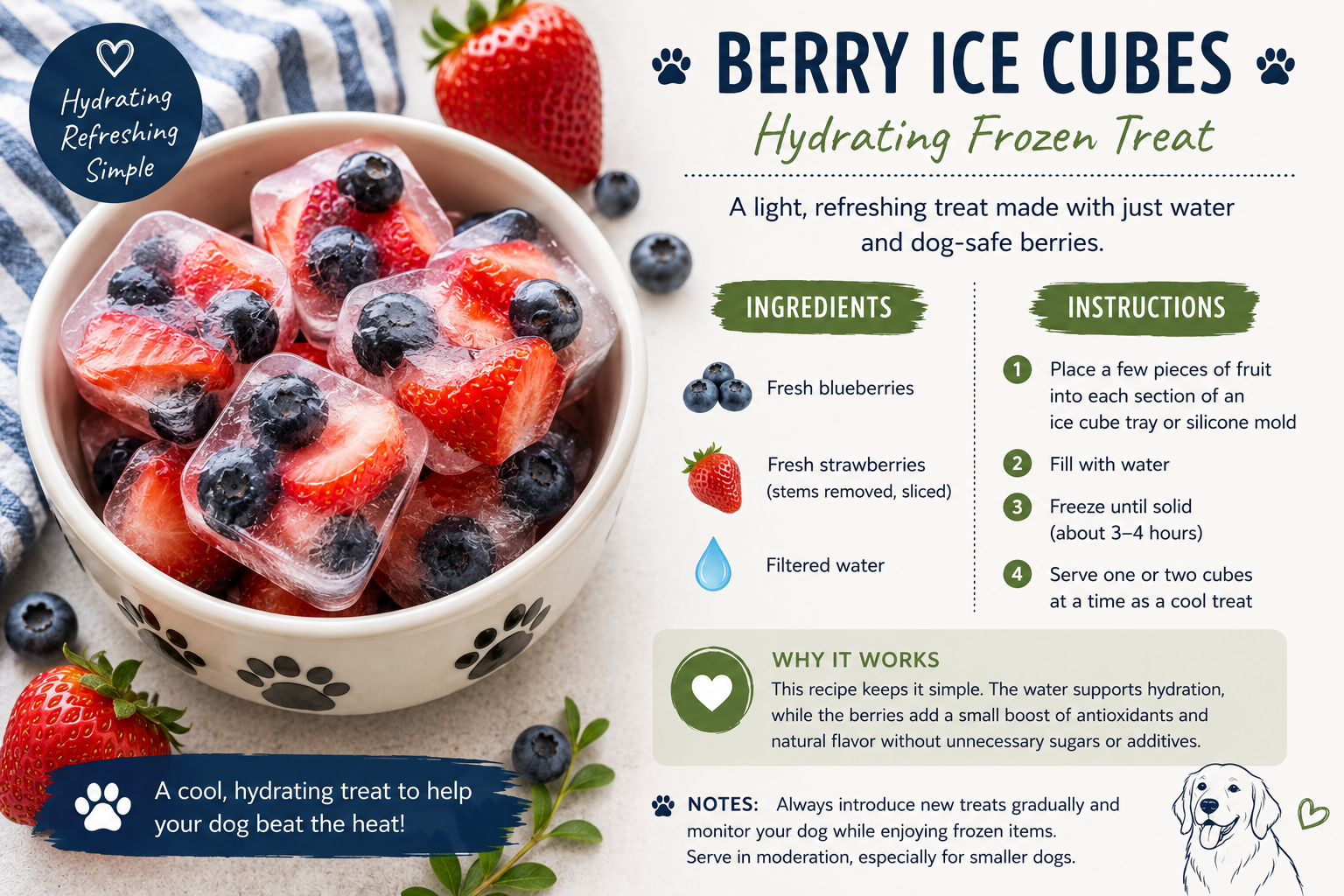 Cool, Simple, and Hydrating: Summer Berry Ice Treats for Your Dog
