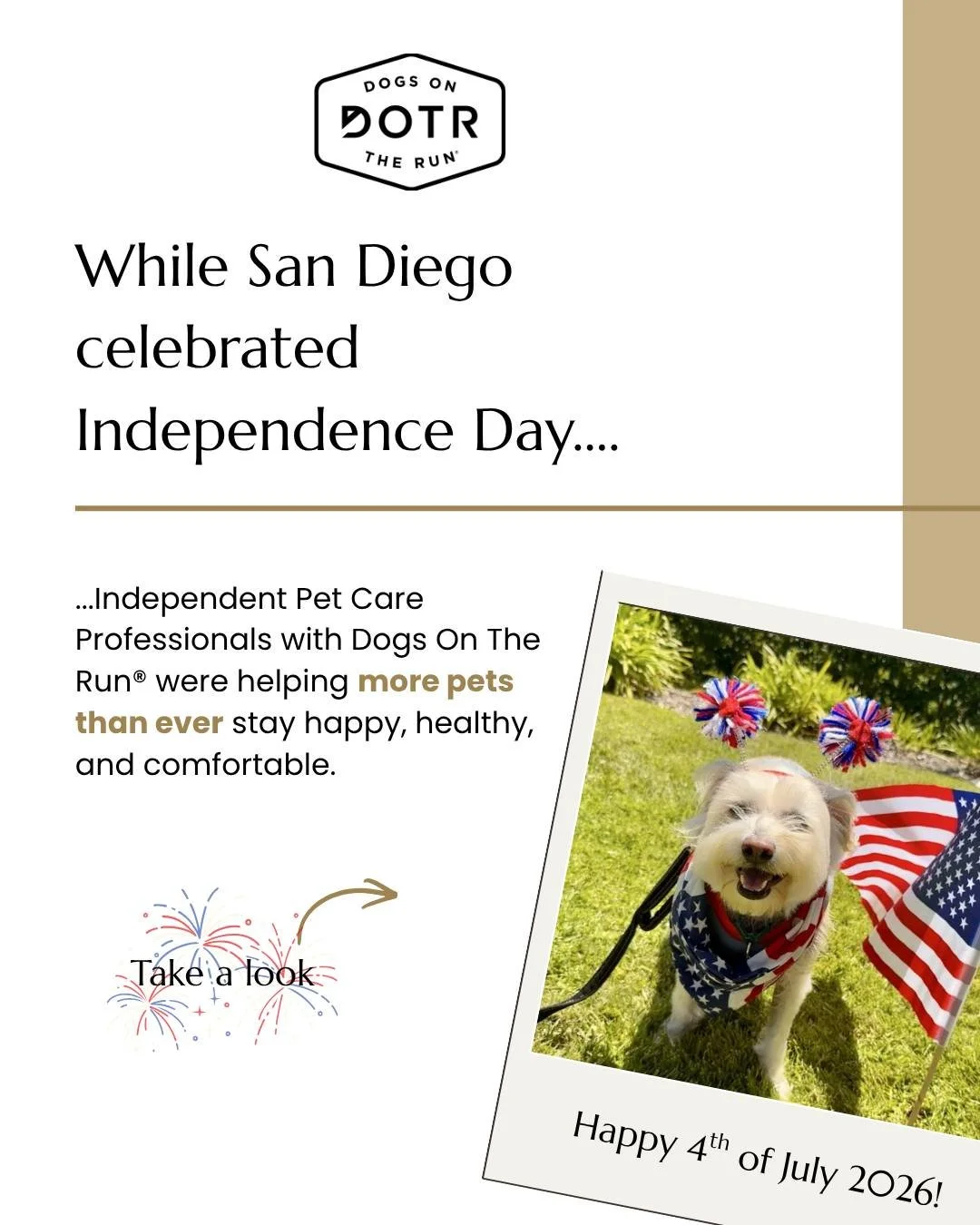 Thank you for celebrating Independence Day weekend with the Dogs On The Run&reg; network! With over 6,100 hours of scheduled services we had so much more to celebrate though! Swipe through to see what all was going on. 👉