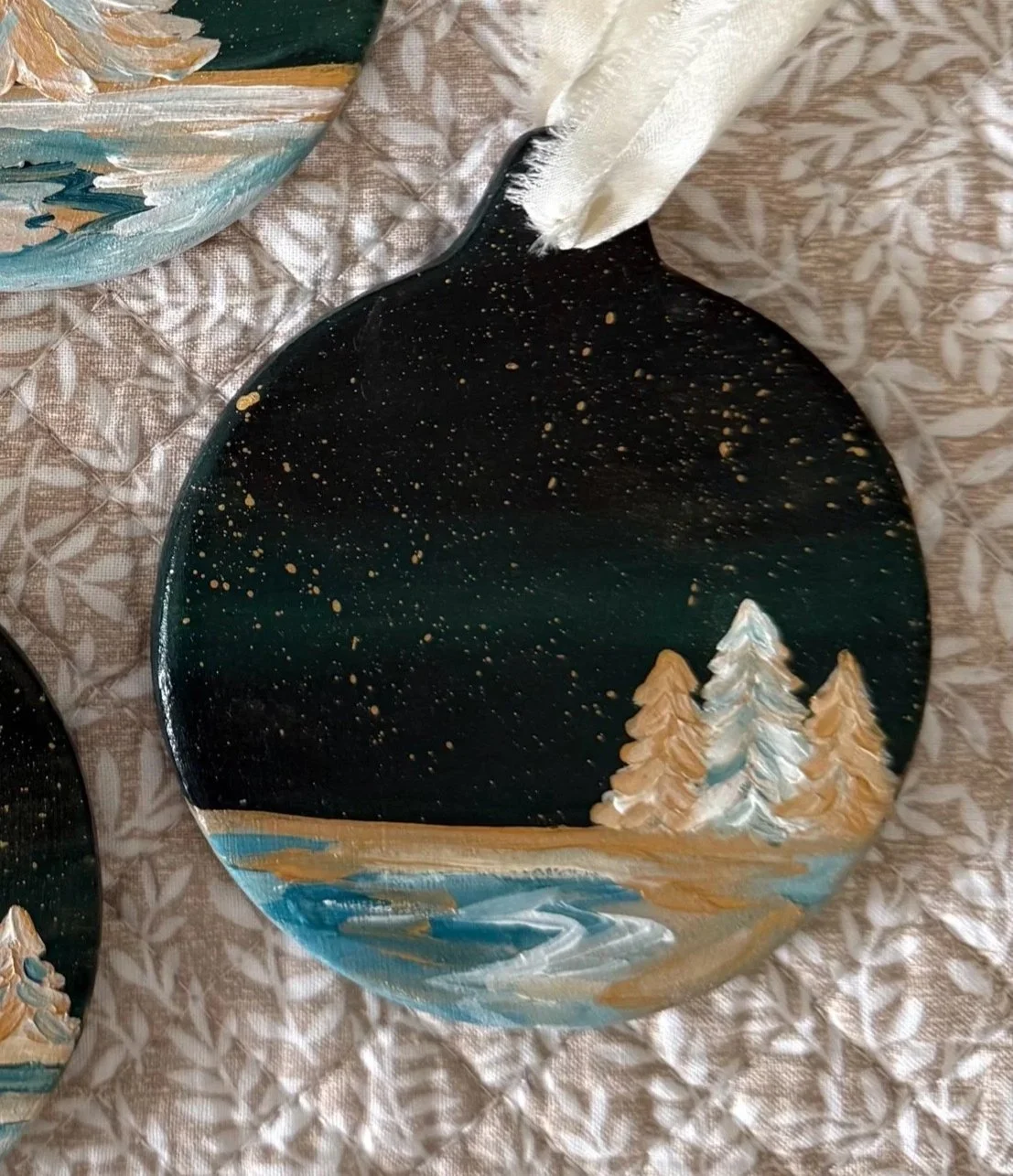 Midnight ornament with 3 trees