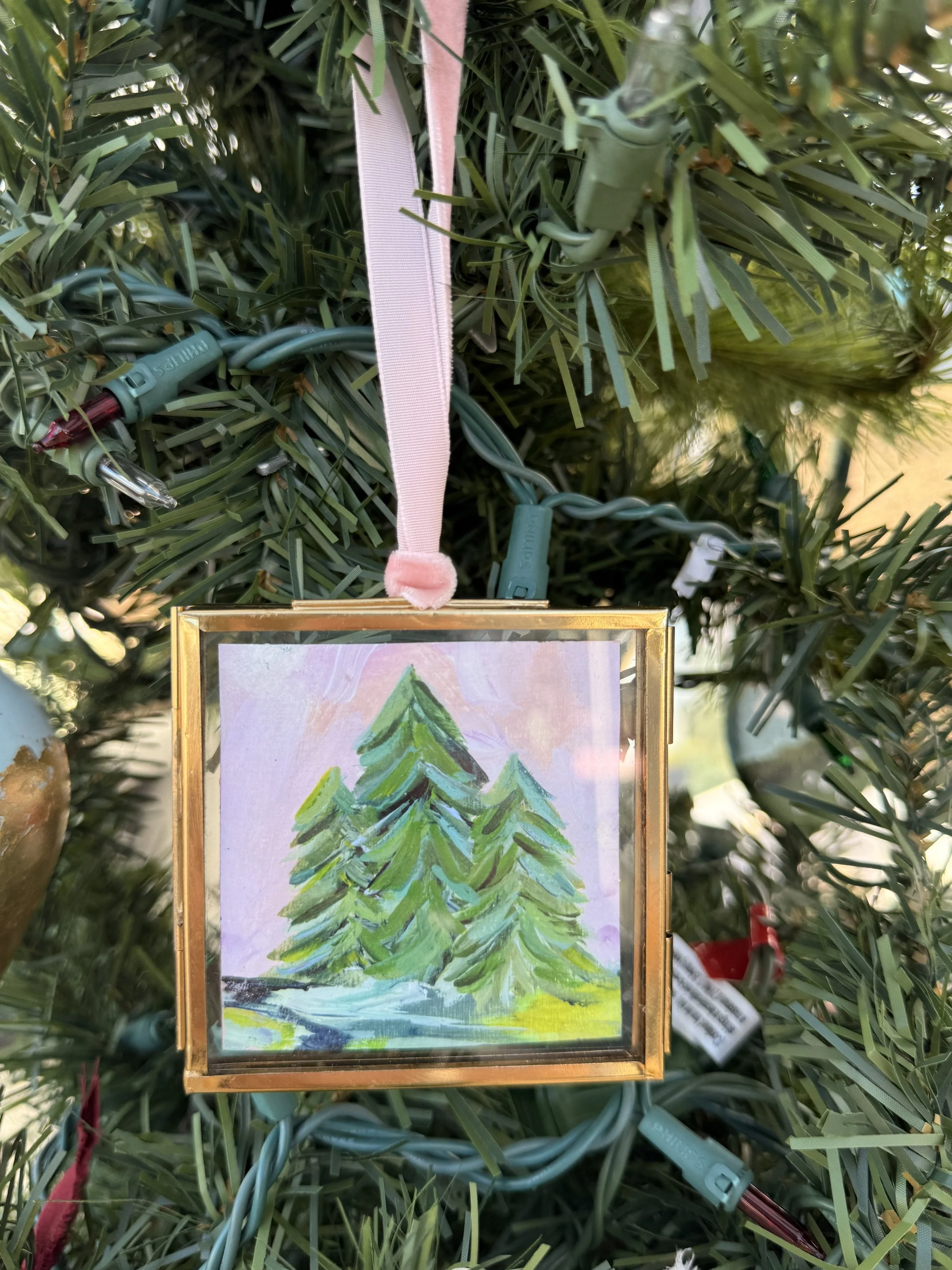 Three trees in Brass Ornament