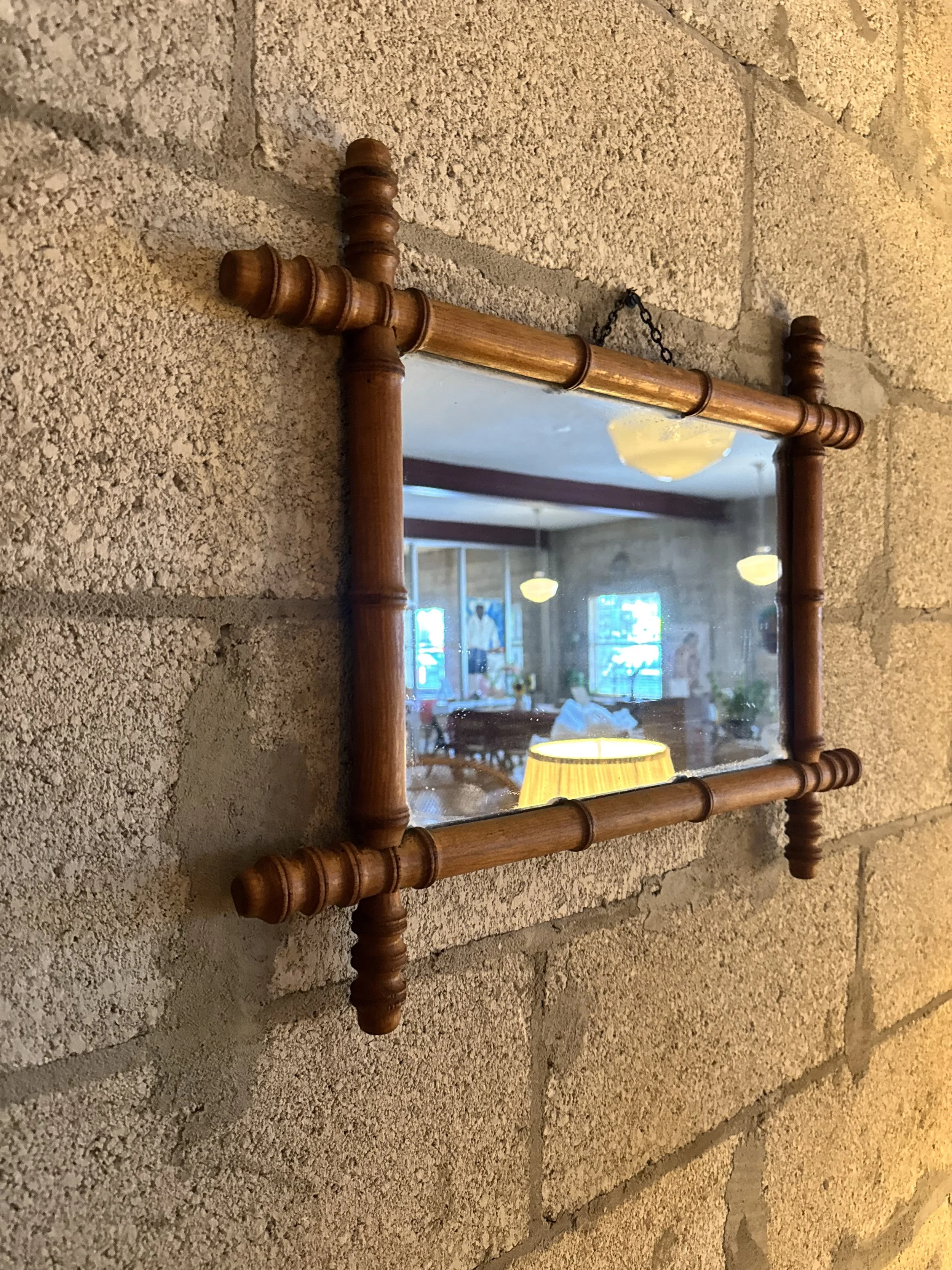 Antique French faux bamboo mirrors