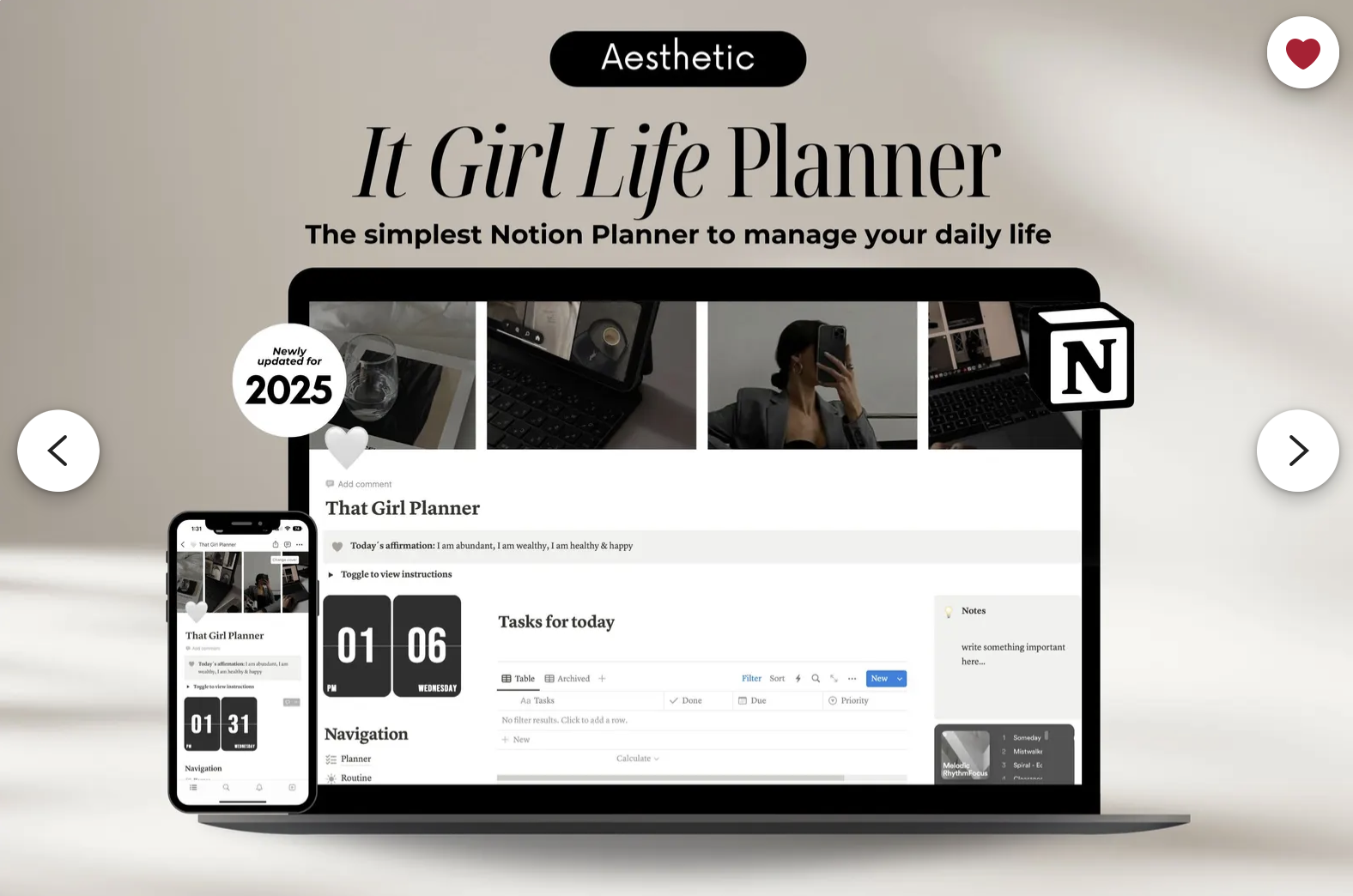 Trying the “Ultimate That Girl” Notion Template for the Rest of the Year