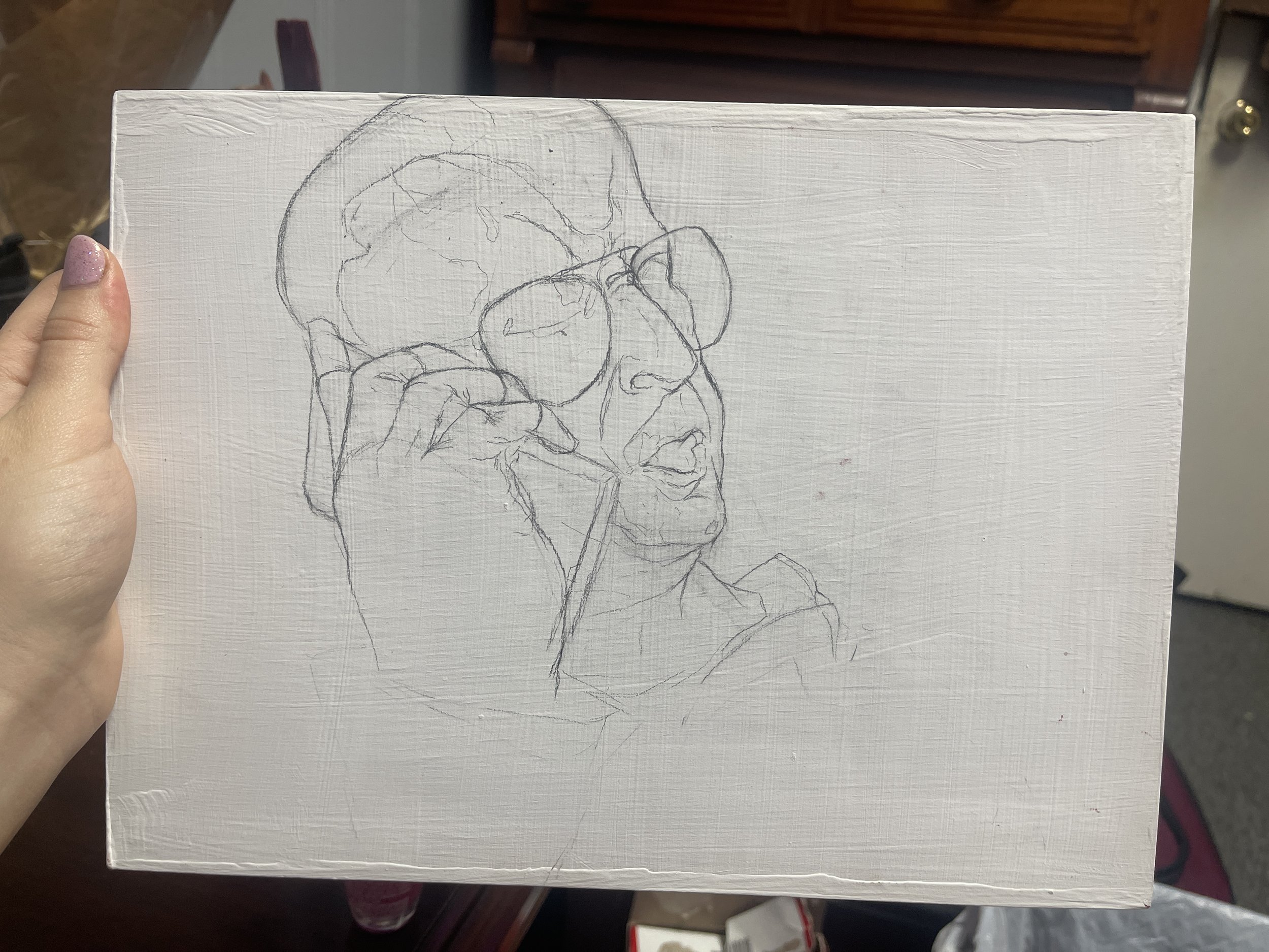 Dracula Flo sketch, allowing for the viewer to see Papai's mode of working and the beginning steps.